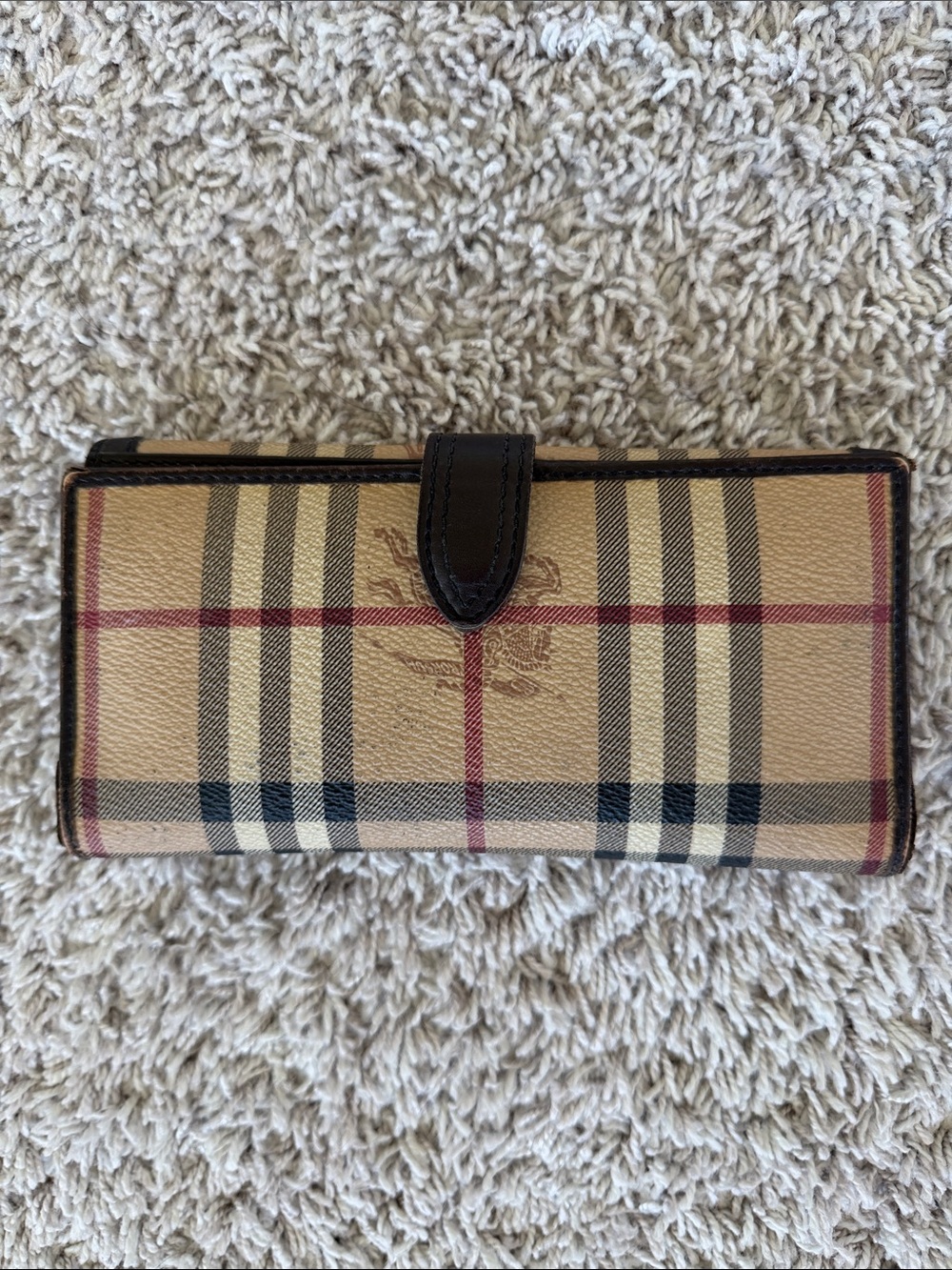Blueberry Classic Plaid Leather Trim Wallet